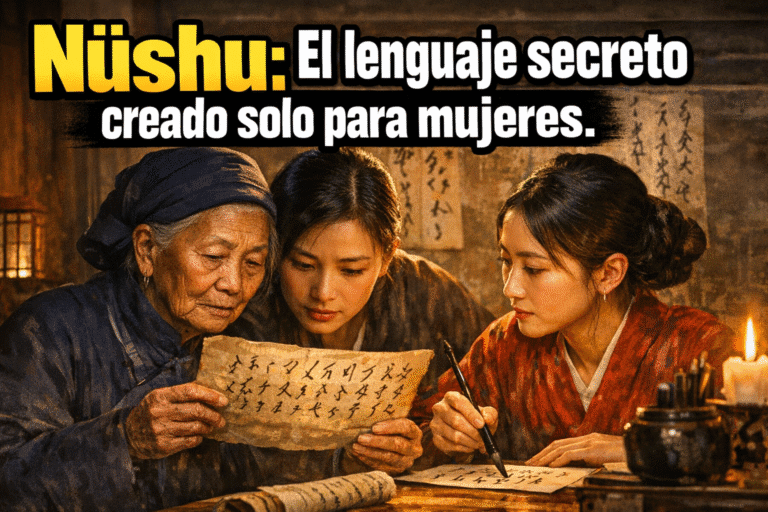Imagen generada con IA para el artículo Nüshu: La fascinante historia del lenguaje secreto de las mujeres.