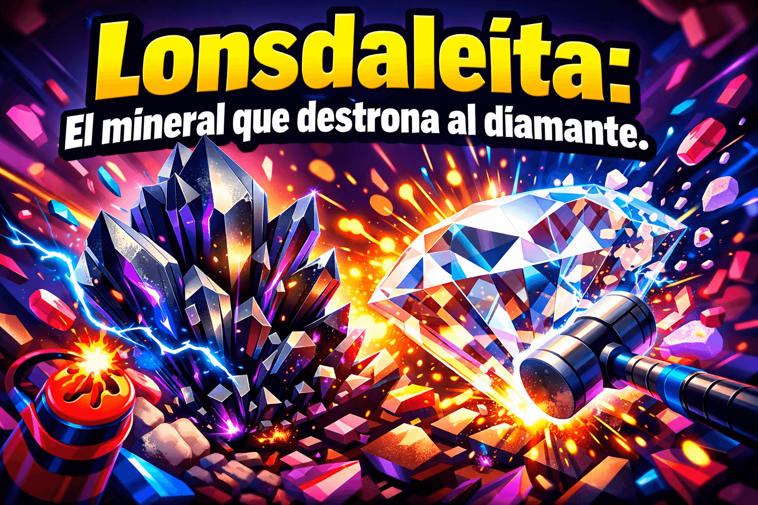 Imagen generada con IA para el artículo Lonsdaleíta: El increíble mineral más duro que el diamante