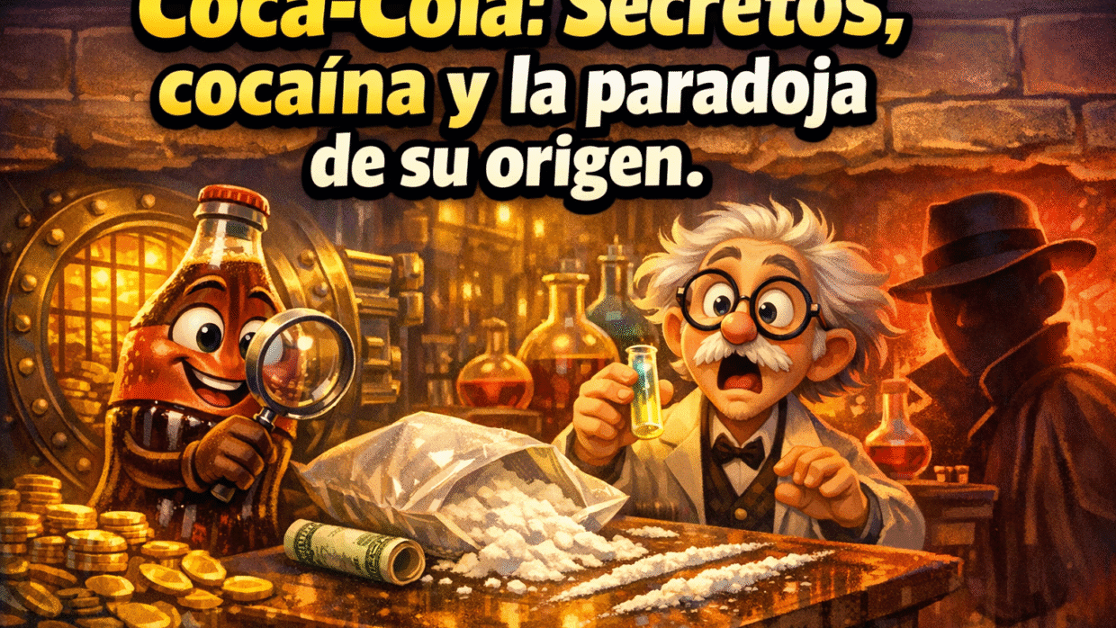 Imagen generada con IA para el artículo Coca-Cola: Su Origen Secreto, Cocaína y la Fascinante Paradoja