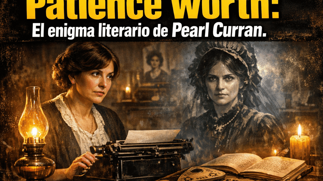 Imagen generada con IA para el artículo Patience Worth: El Enigma de la Escritura Automática de Pearl Curran