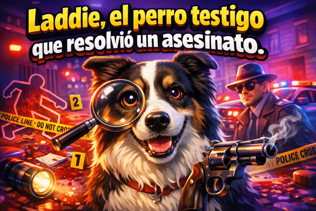 Imagen generada con IA para el artículo Impactante: Laddie, el perro testigo que resolvió un asesinato en 1935