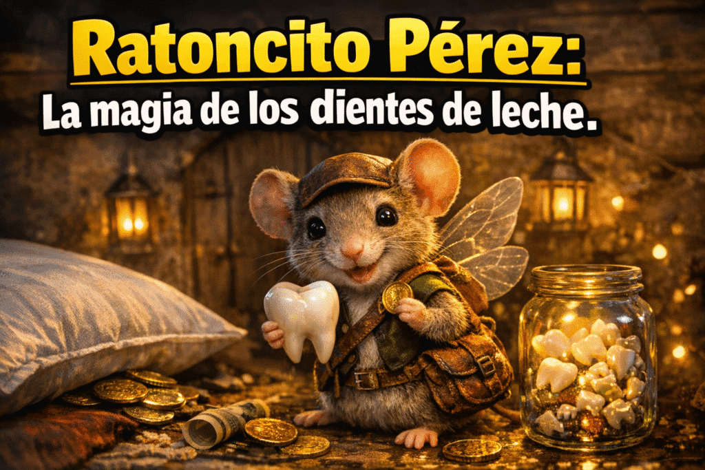 Imagen generada con IA para el artículo Increíbles Tradiciones: El Ratoncito Pérez y Dientes de Leche