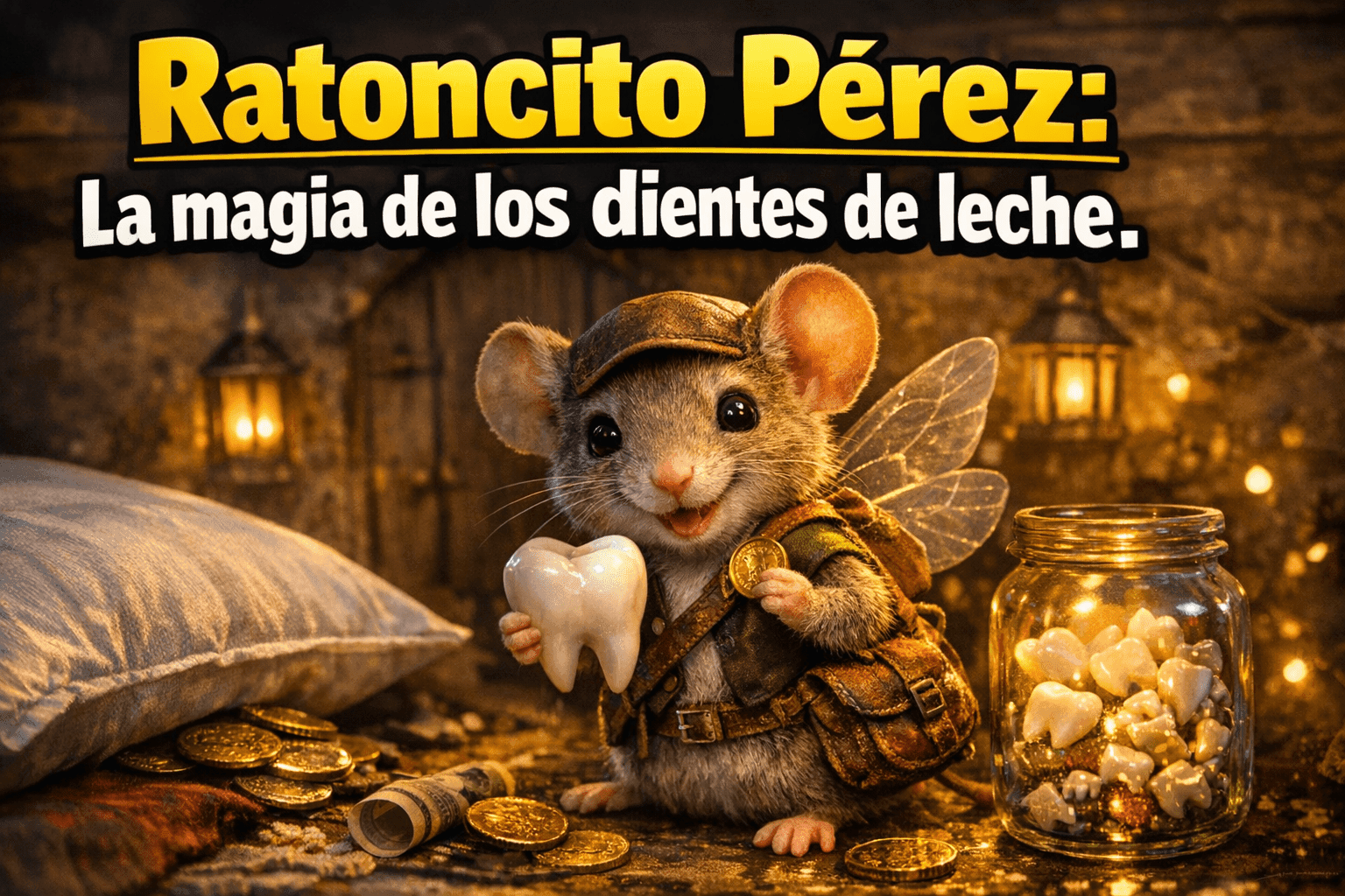 Imagen generada con IA para el artículo Increíbles Tradiciones: El Ratoncito Pérez y Dientes de Leche