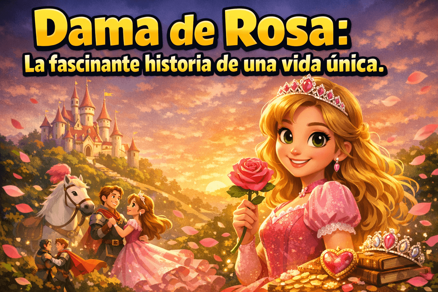 Imagen generada con IA para el artículo Dama de Rosa: La Fascinante Historia de su Vida Singular