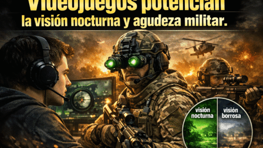 Imagen generada con IA para el artículo Increíble: Videojuegos mejoran visión nocturna y agudeza en soldados