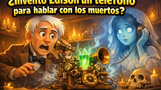 Imagen generada con IA para el artículo Edison y el Necrophone: ¿Su Increíble Teléfono para Muertos?