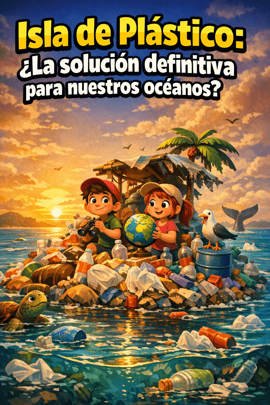 La Impactante Isla de Plástico: ¿Solución para la Basura Oceánica? 3 Imagen generada con IA para el artículo La Impactante Isla de Plástico: ¿Solución para la Basura Oceánica?