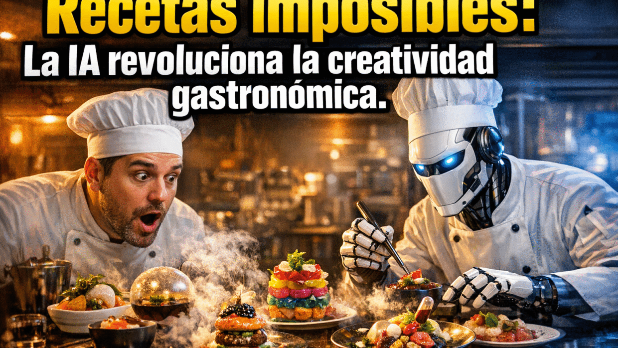 Imagen generada con IA para el artículo Fascinante IA: Recetas Imposibles y Creatividad Gastronómica
