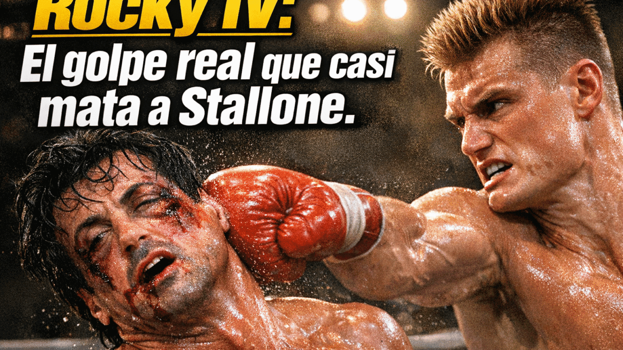 Imagen generada con IA para el artículo Impactante: Rocky IV, el golpe real de Drago al corazón de Stallone