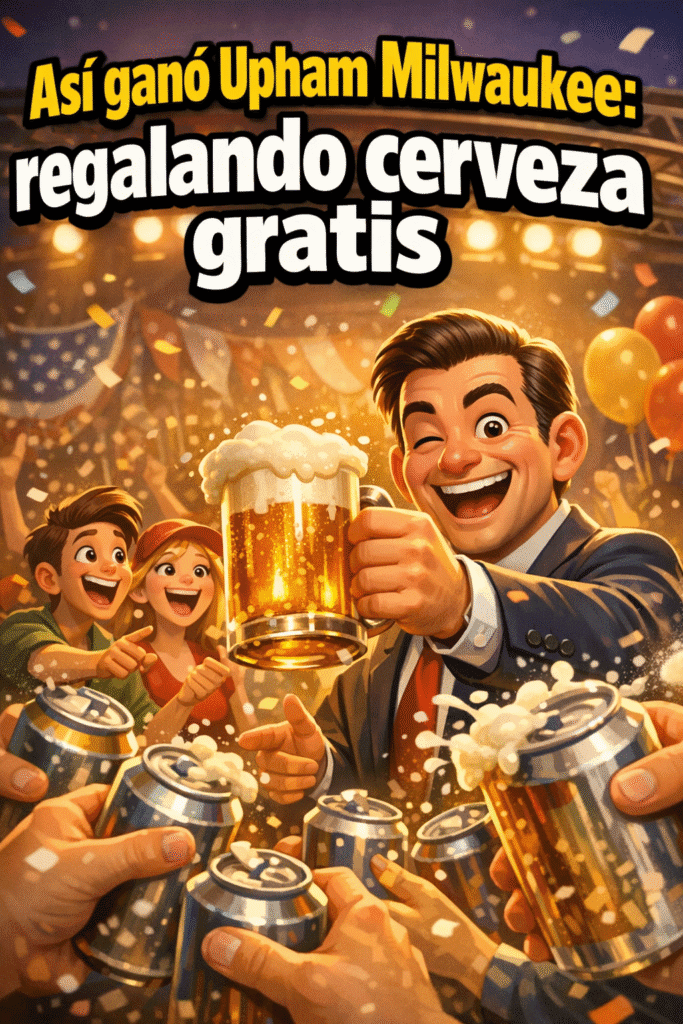 Imagen generada con IA para el artículo ¡Increíble! Upham Ganó Milwaukee con Cerveza Gratis