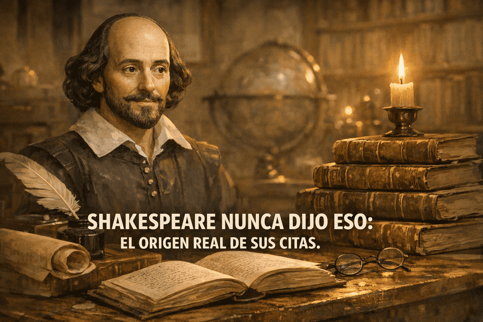 Imagen generada con IA para el artículo ¡Sorprendente! Citas Falsas de Shakespeare: El Origen Real