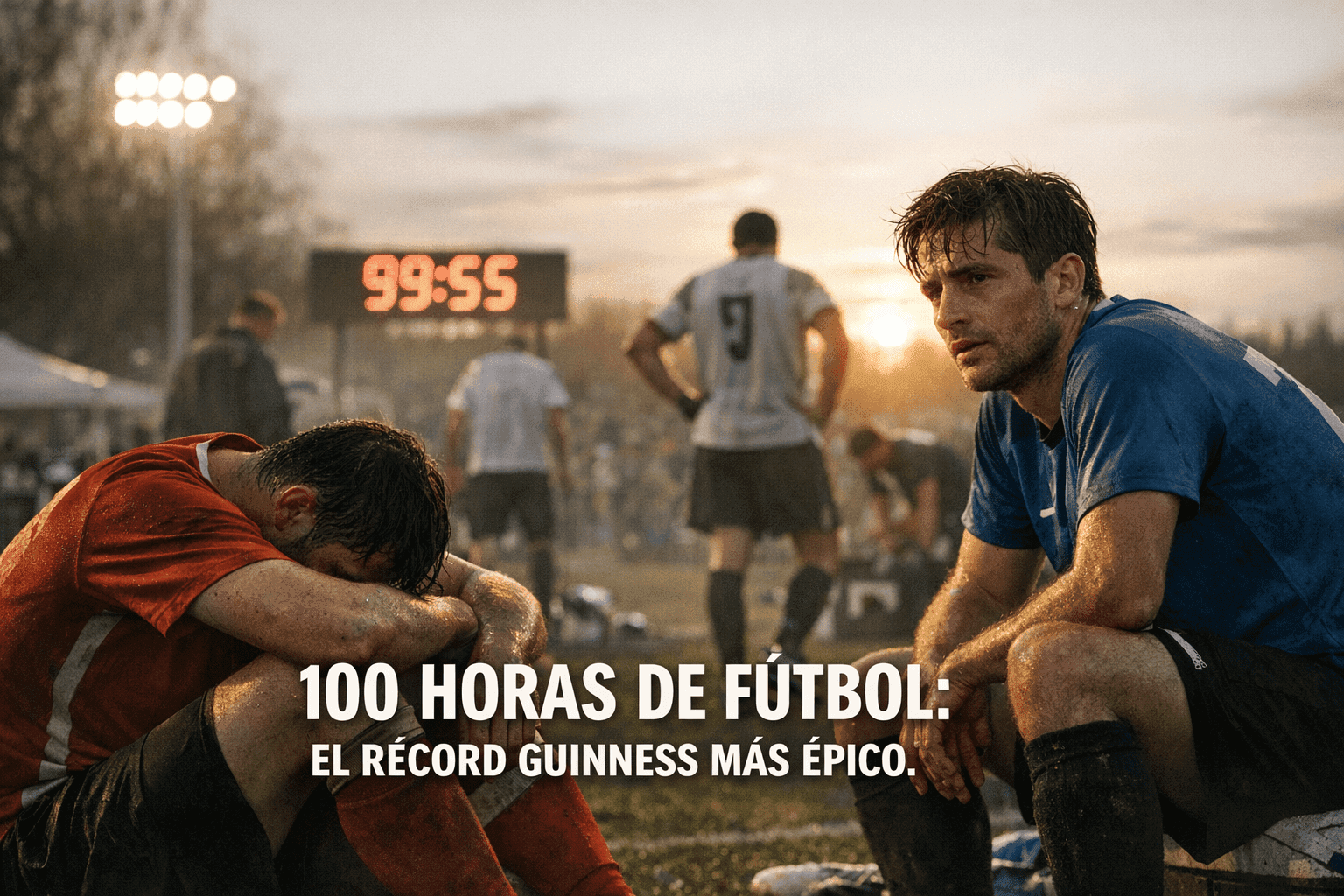 Imagen generada con IA para el artículo El Épico Récord Guinness del Partido de Fútbol más Largo: 100 Horas
