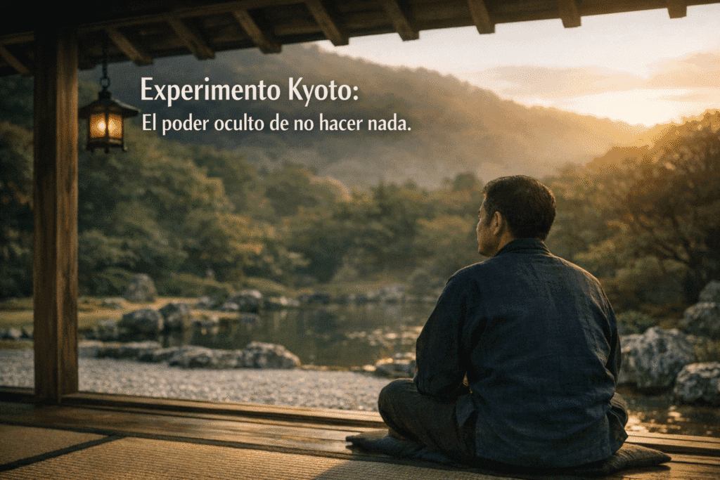 Experimento Kyoto: La Brutal Verdad de No Hacer Nada 1 Imagen generada con IA para el artículo Experimento Kyoto: La Brutal Verdad de No Hacer Nada