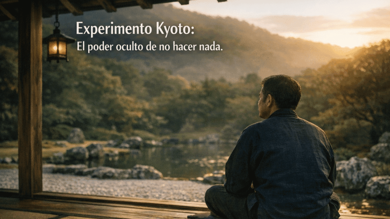Imagen generada con IA para el artículo Experimento Kyoto: La Brutal Verdad de No Hacer Nada