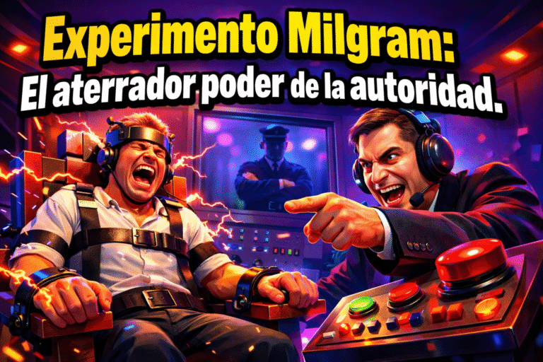 Imagen generada con IA para el artículo El impactante Experimento Milgram y la obediencia a la autoridad