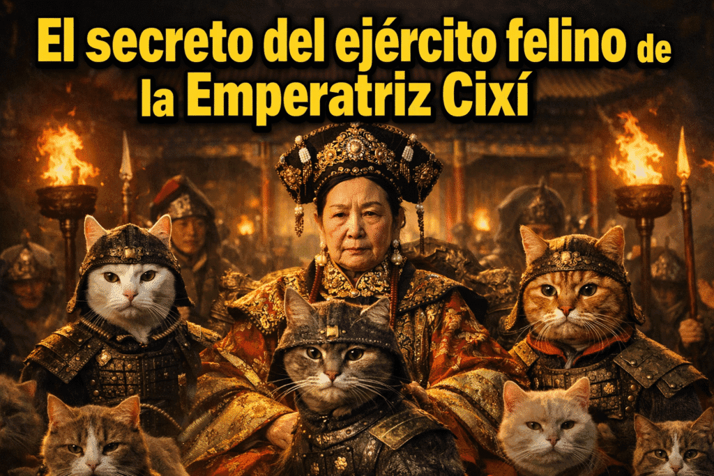 Imagen generada con IA para el artículo Cixí: El Secreto del Ejército Felino de la Ciudad Prohibida