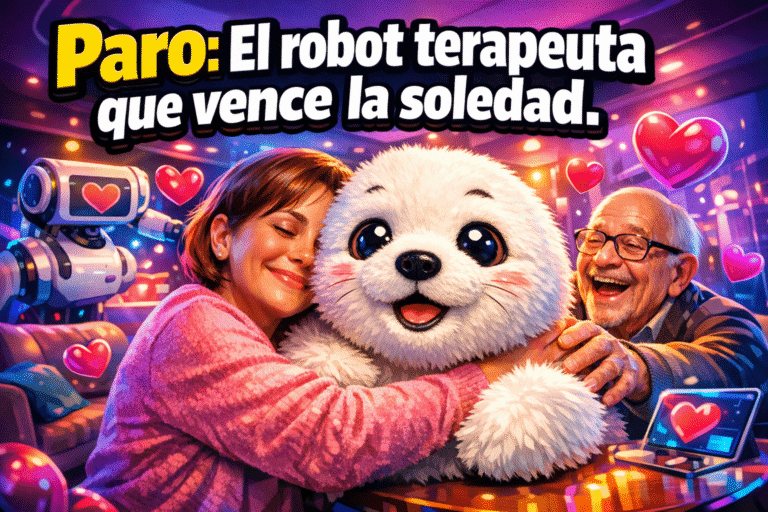 Imagen generada con IA para el artículo Paro: El Sorprendente Robot Terapéutico contra el Aislamiento