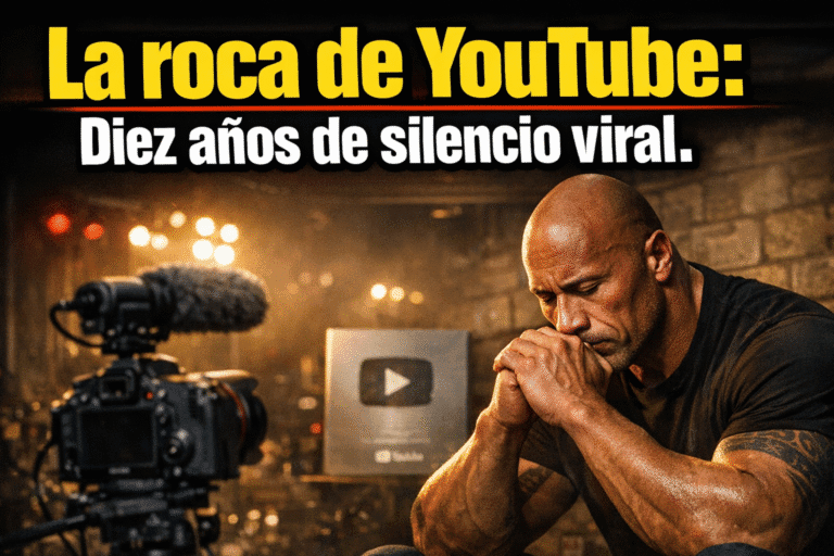 Imagen generada con IA para el artículo El Misterio de la Roca YouTube: 10 Años de Silencio y Atención