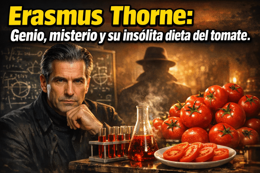 Erasmus Thorne: Genio, Misterio y su Dieta Increíble de Tomate 1 Imagen generada con IA para el artículo Erasmus Thorne: Genio, Misterio y su Dieta Increíble de Tomate