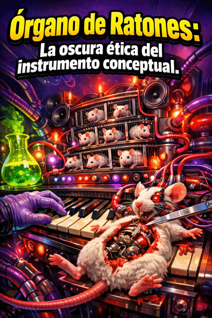 Imagen generada con IA para el artículo Órgano de Ratones: El Perturbador Instrumento Conceptual y su Ética.