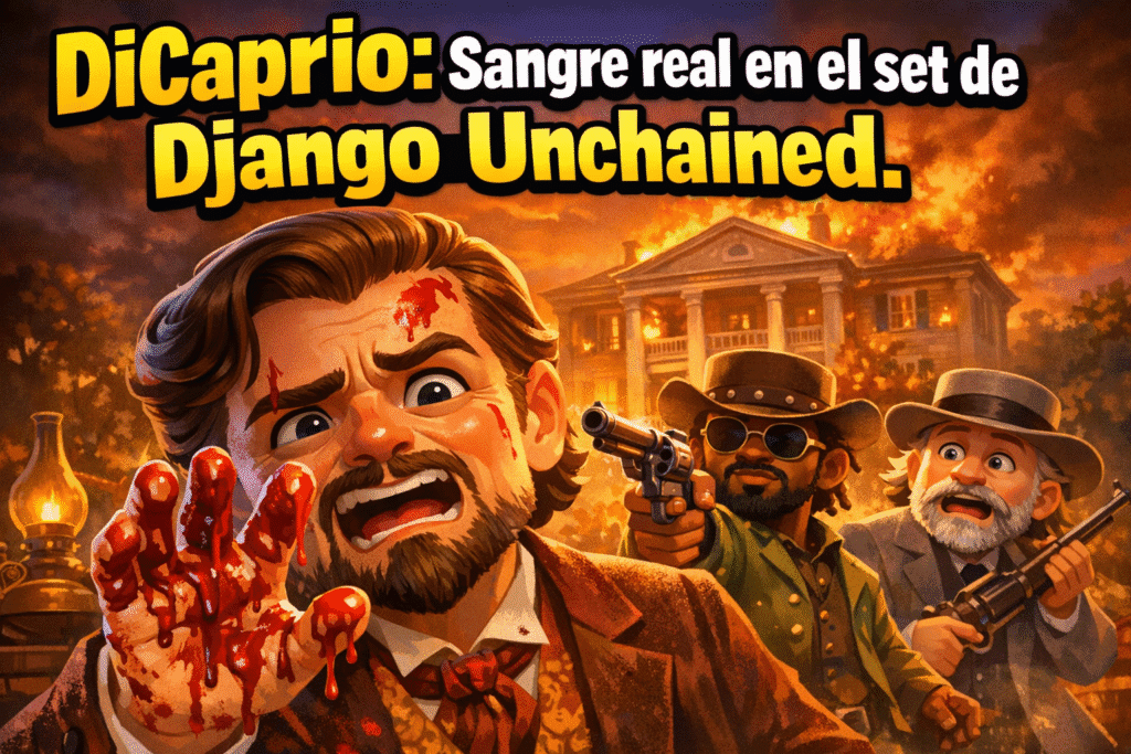 Leonardo DiCaprio: Sangre real en Django Unchained. ¡Impactante! 1 Imagen generada con IA para el artículo Leonardo DiCaprio: Sangre real en Django Unchained. ¡Impactante!
