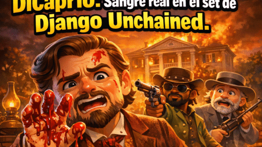Imagen generada con IA para el artículo Leonardo DiCaprio: Sangre real en Django Unchained. ¡Impactante!