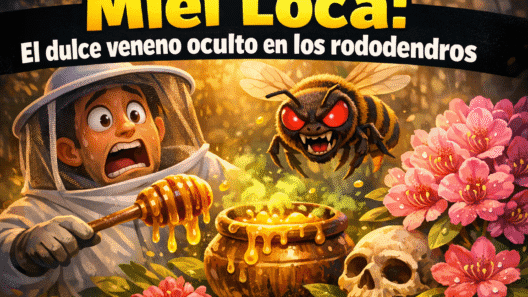 Imagen generada con IA para el artículo Miel Loca: Rododendros, Grayanotoxinas y Peligros Reales