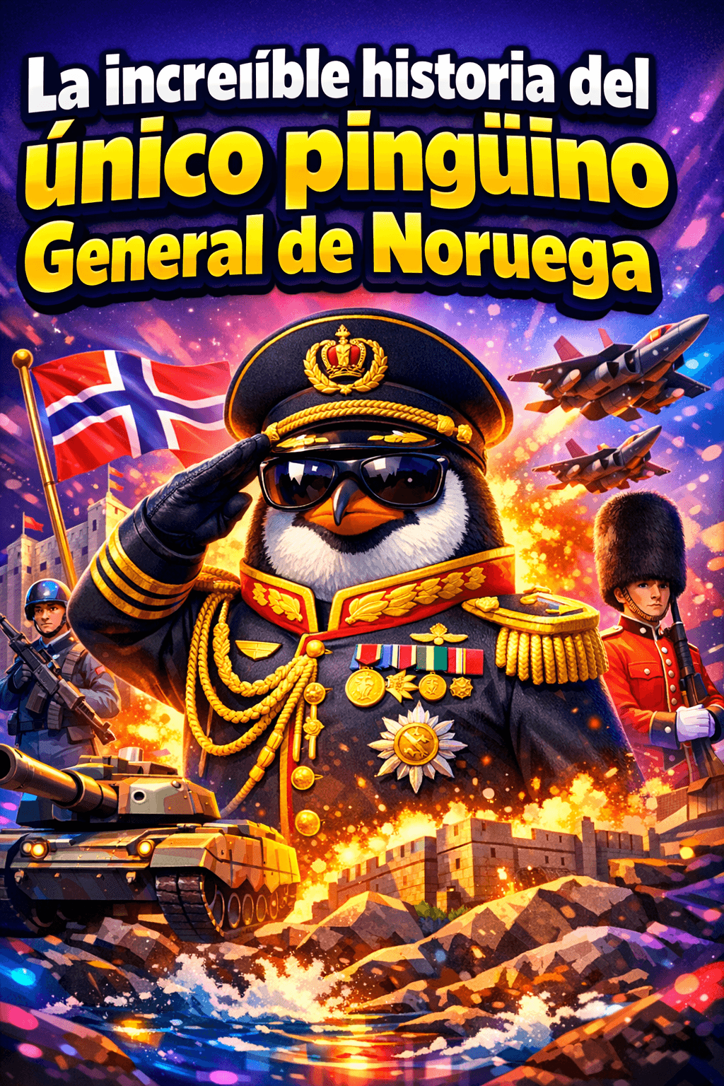 Imagen generada con IA para el artículo Sir Nils Olav: El Único Pingüino General de Noruega