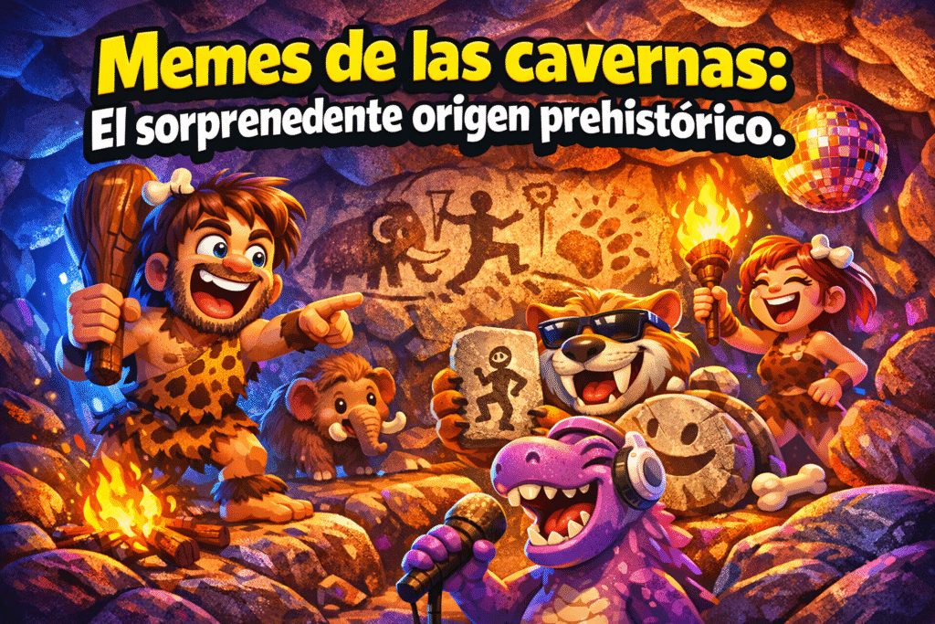 Imagen generada con IA para el artículo Memes Antiguos: Descubre el Asombroso Origen Prehistórico