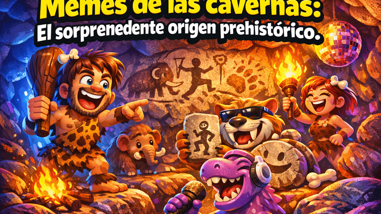 Imagen generada con IA para el artículo Memes Antiguos: Descubre el Asombroso Origen Prehistórico