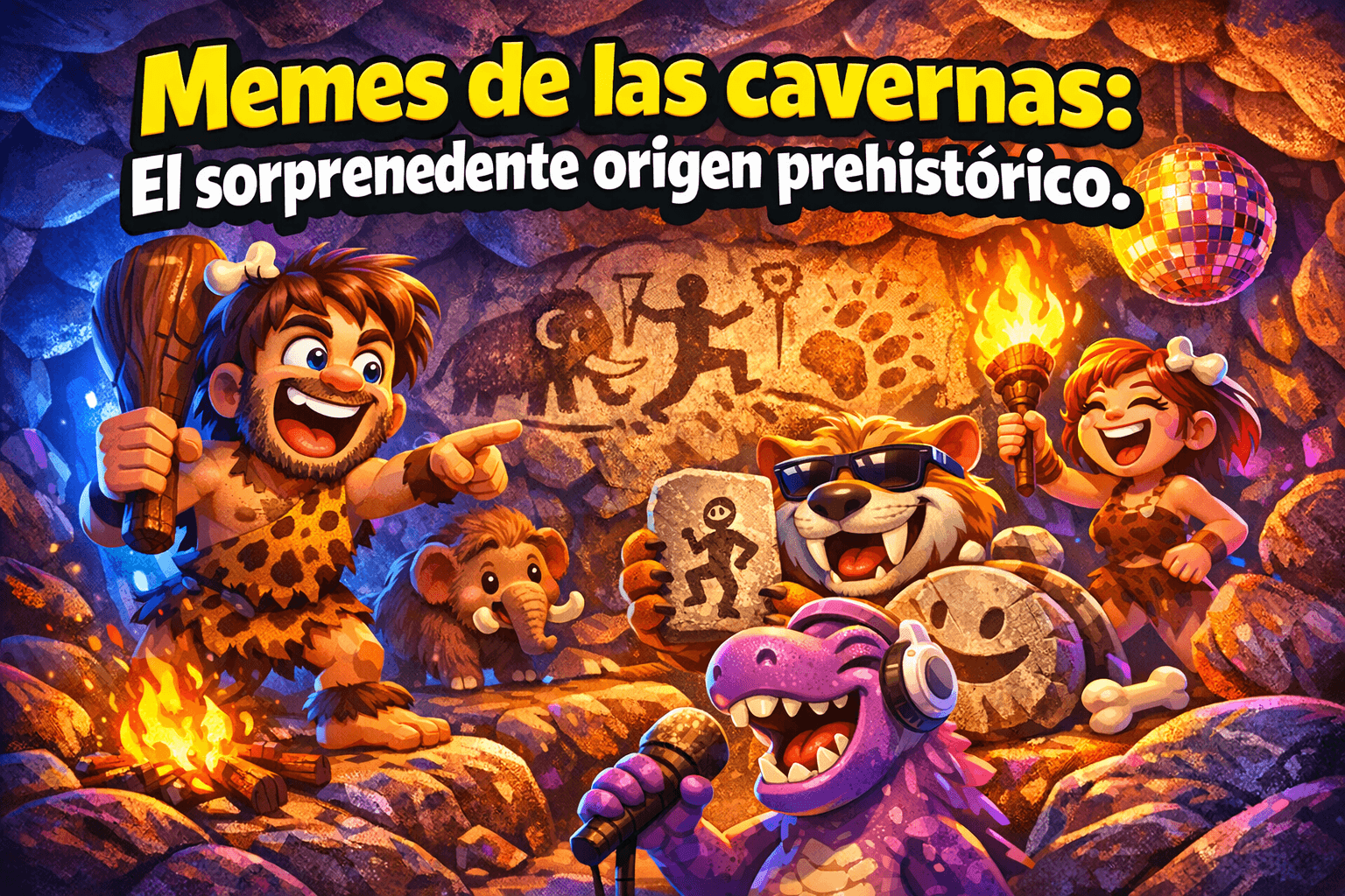 Imagen generada con IA para el artículo Memes Antiguos: Descubre el Asombroso Origen Prehistórico