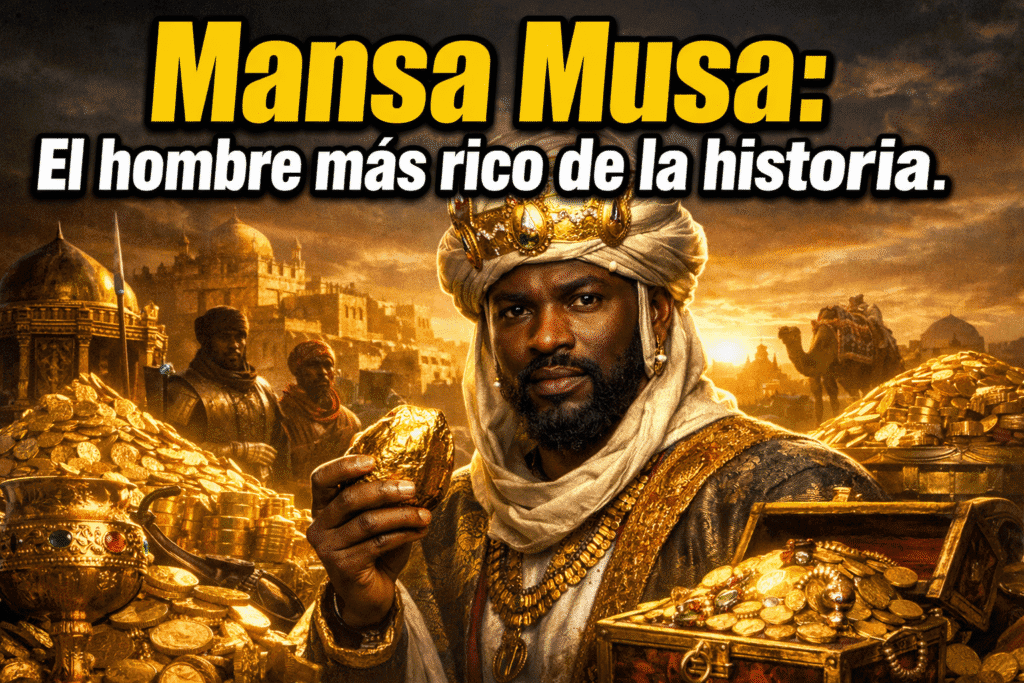 Mansa Musa: La increíble historia del hombre más rico que existió 1 Imagen generada con IA para el artículo Mansa Musa: La increíble historia del hombre más rico que existió