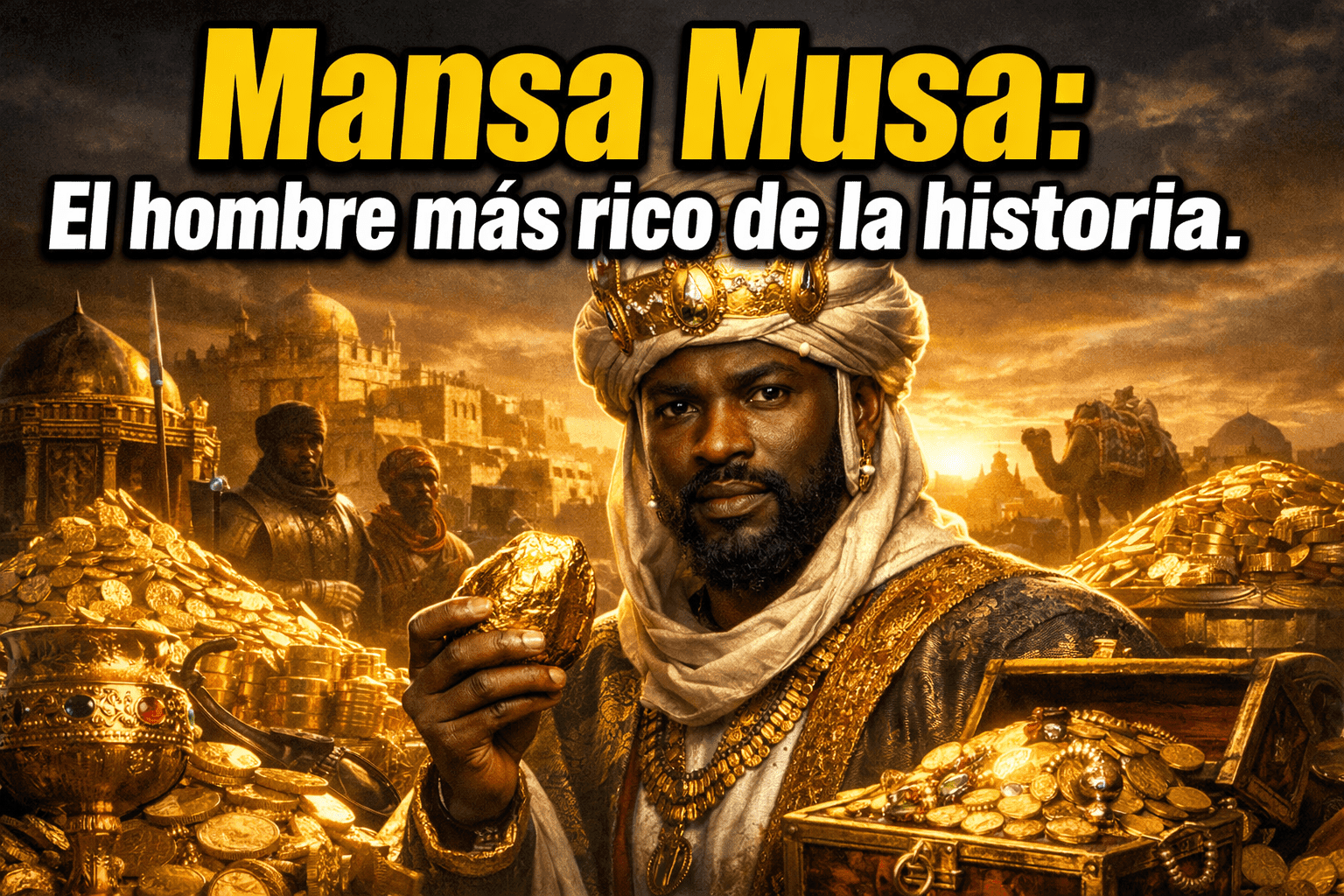 Imagen generada con IA para el artículo Mansa Musa: La increíble historia del hombre más rico que existió