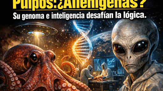 Imagen generada con IA para el artículo Pulpos: ¿Origen Alienígena? Su Genoma e Inteligencia Fascinan