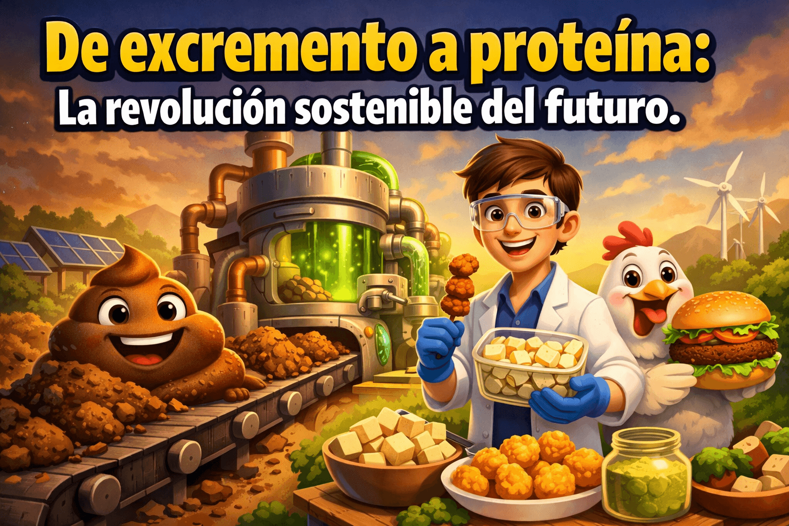 Excremento a Proteína: ¡Impactante Solución Sostenible del Futuro! 4 Imagen generada con IA para el artículo Excremento a Proteína: ¡Impactante Solución Sostenible del Futuro!
