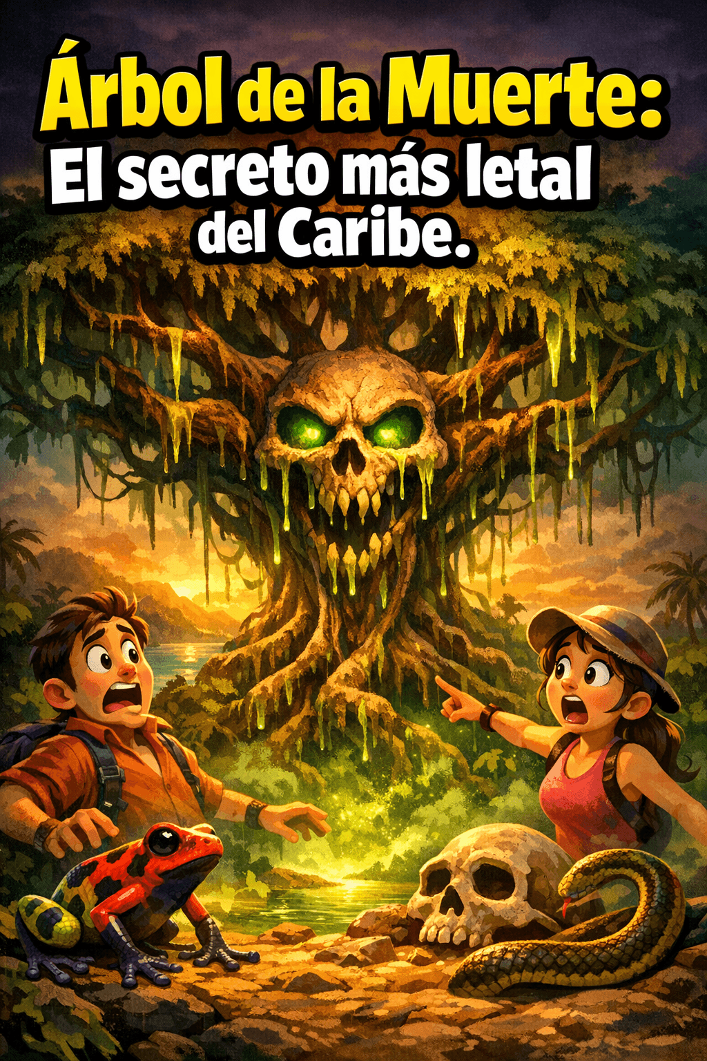 Imagen generada con IA para el artículo Árbol de la Muerte: El increíble veneno oculto del Caribe