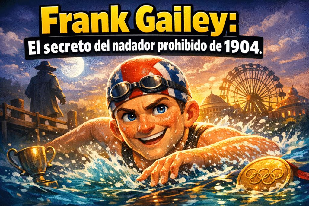 Imagen generada con IA para el artículo Frank Gailey: El Nadador Prohibido de los JJOO San Luis 1904