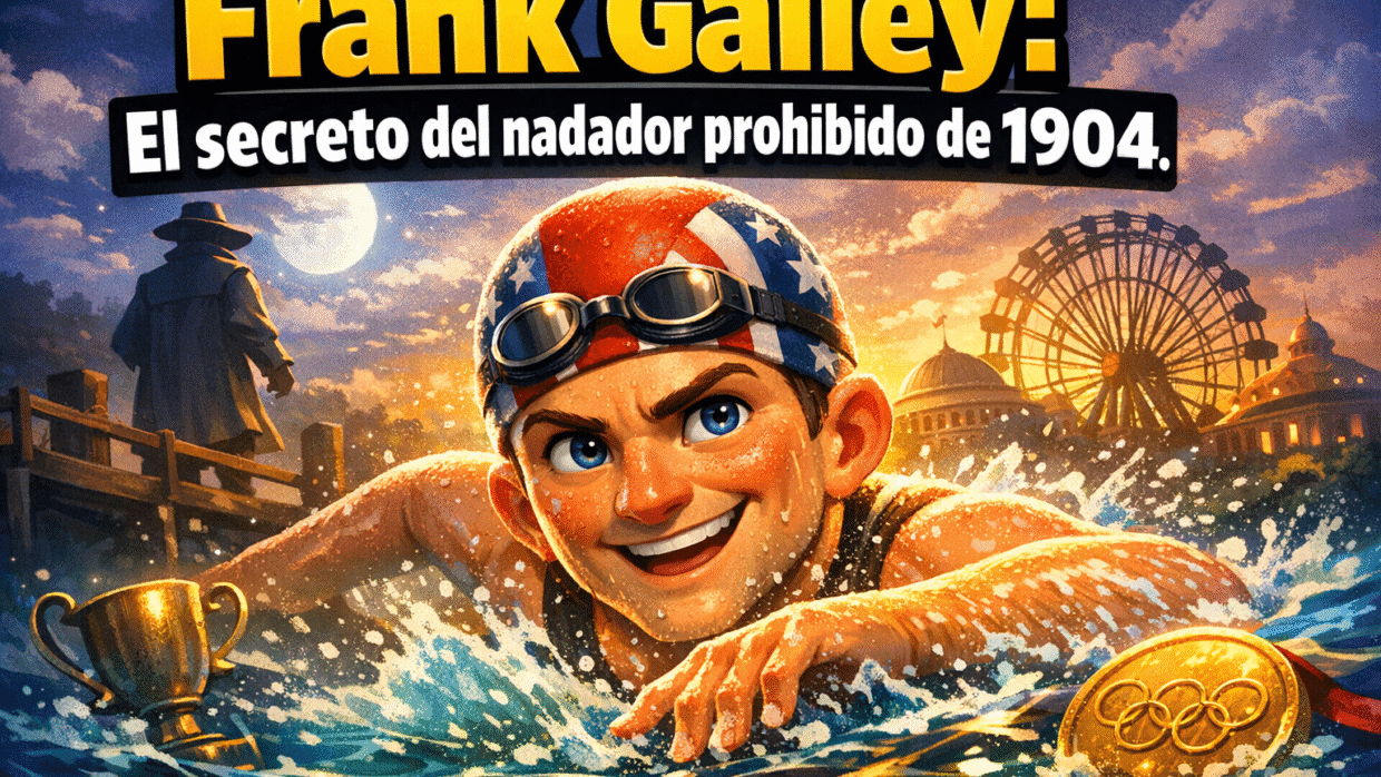 Imagen generada con IA para el artículo Frank Gailey: El Nadador Prohibido de los JJOO San Luis 1904