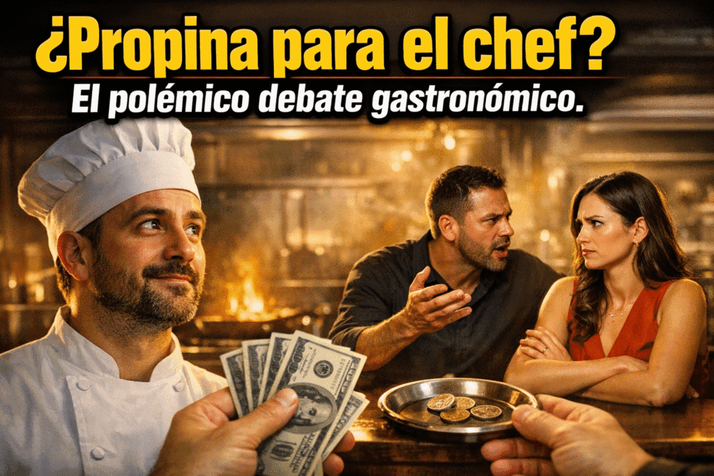 ¿Propina al Chef por Placer? ¡El Insólito Dilema del Restaurante! 1 Imagen generada con IA para el artículo ¿Propina al Chef por Placer? ¡El Insólito Dilema del Restaurante!