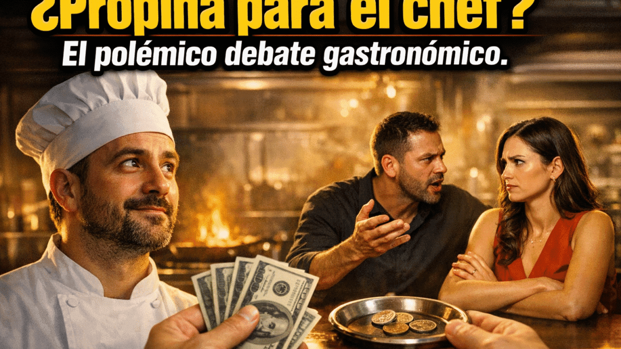 Imagen generada con IA para el artículo ¿Propina al Chef por Placer? ¡El Insólito Dilema del Restaurante!