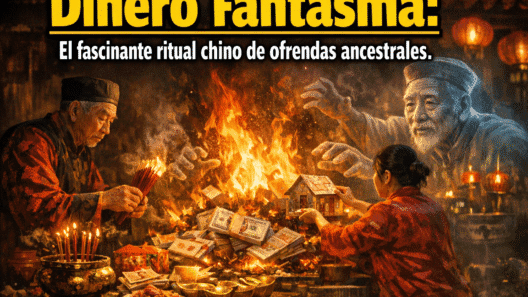 Imagen generada con IA para el artículo Dinero Fantasma: Fascinante Ritual Chino de Ofrendas a Ancestros