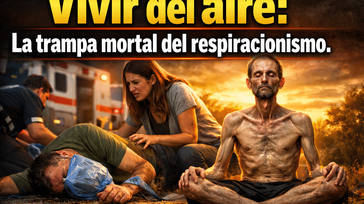 Imagen generada con IA para el artículo Respiracionismo: ¿Vivir Sin Comer? Peligros y Realidad Impactante.