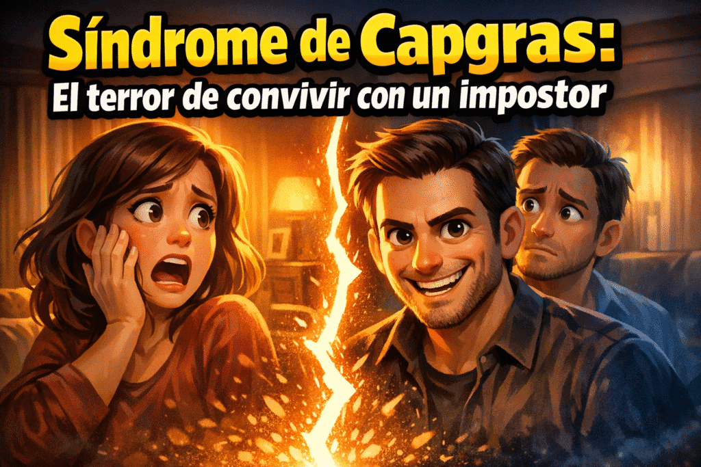 Imagen generada con IA para el artículo Síndrome de Capgras: El Aterrador Delirio del Impostor
