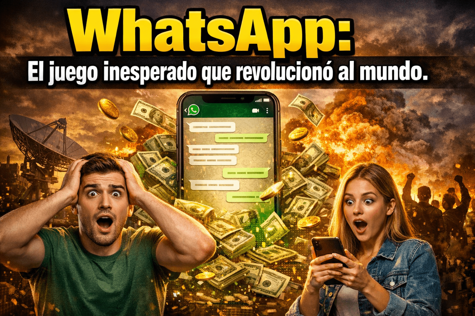 Imagen generada con IA para el artículo WhatsApp: El Origen Inesperado. Del Juego a la Revolución