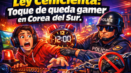 Imagen generada con IA para el artículo Impactante Ley Cenicienta: Videojuegos y Jóvenes en Corea del Sur