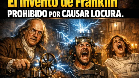 Imagen generada con IA para el artículo Armónica de cristal: el invento de Franklin prohibido por locura