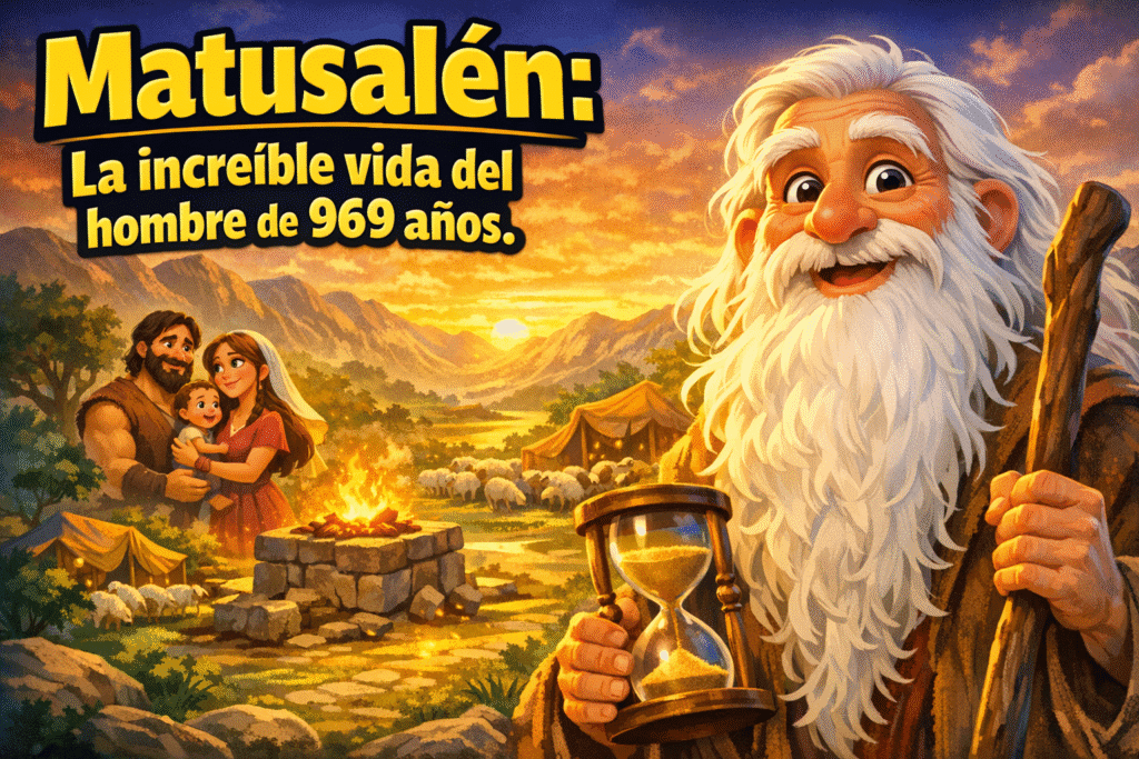 Imagen generada con IA para el artículo Matusalén: La Increíble Historia de 969 Años en la Biblia