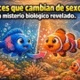 Imagen generada con IA para el artículo Peces que cambian de sexo: Hermafroditismo secuencial revelado