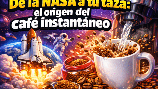 Imagen generada con IA para el artículo Liofilización de NASA: la comida espacial que creó tu café instantáneo