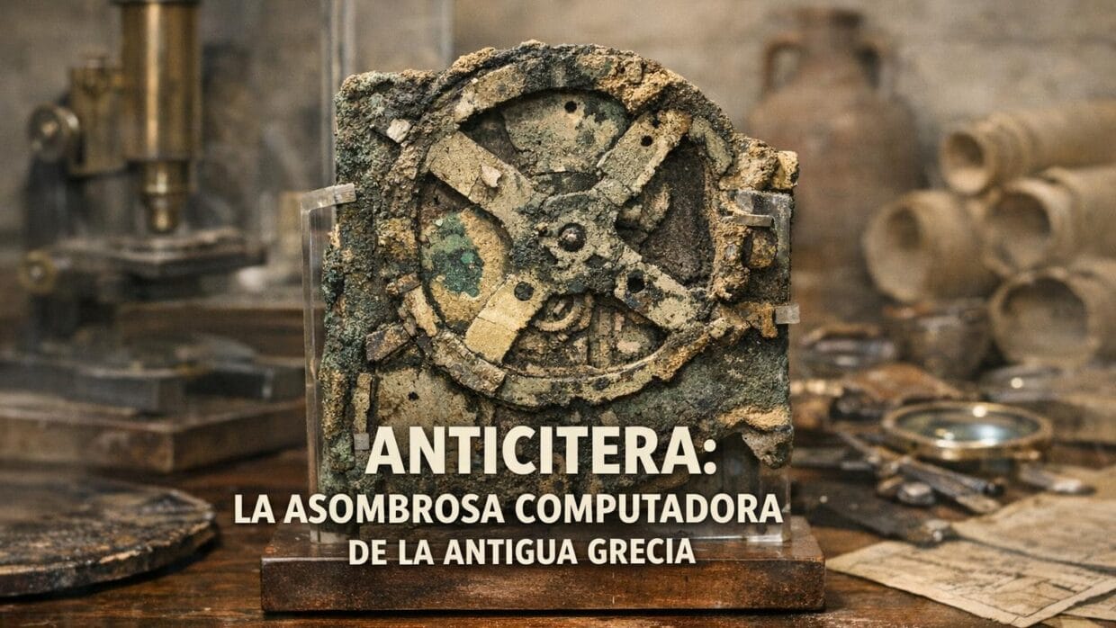 El Asombroso Mecanismo de Anticitera: Computadora Griega Antigua 6 Imagen generada con IA para el artículo El Asombroso Mecanismo de Anticitera: Computadora Griega Antigua